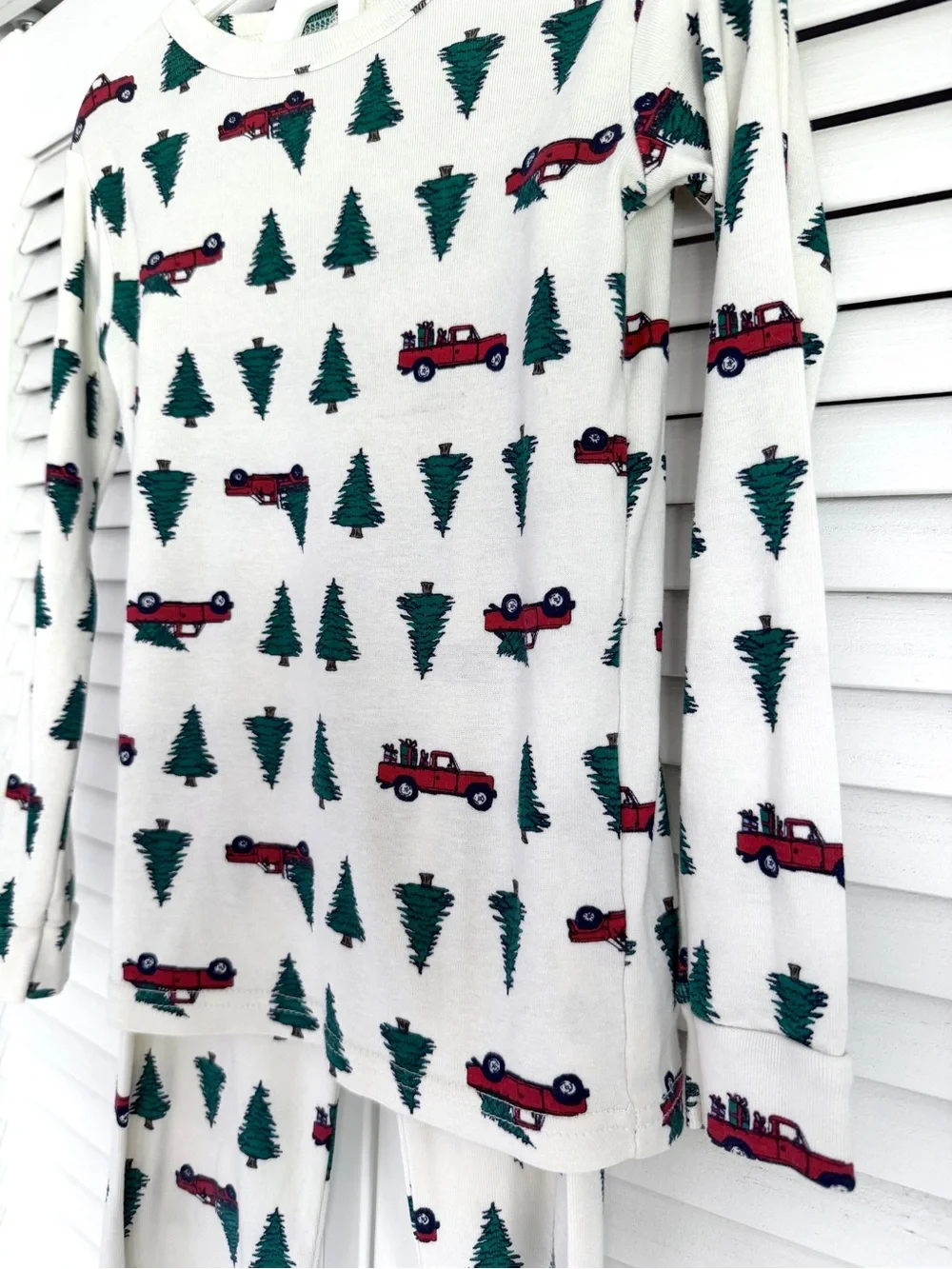 6🌲 GAP Kids Organic Cotton Red Pickup Truck & Green Christmas Trees PJ Set